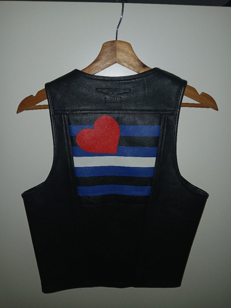 Mister B Leather Muscle Vest Leather Flag Black, Kleding | Heren, Ophalen of Verzenden, Nieuw, Mr b