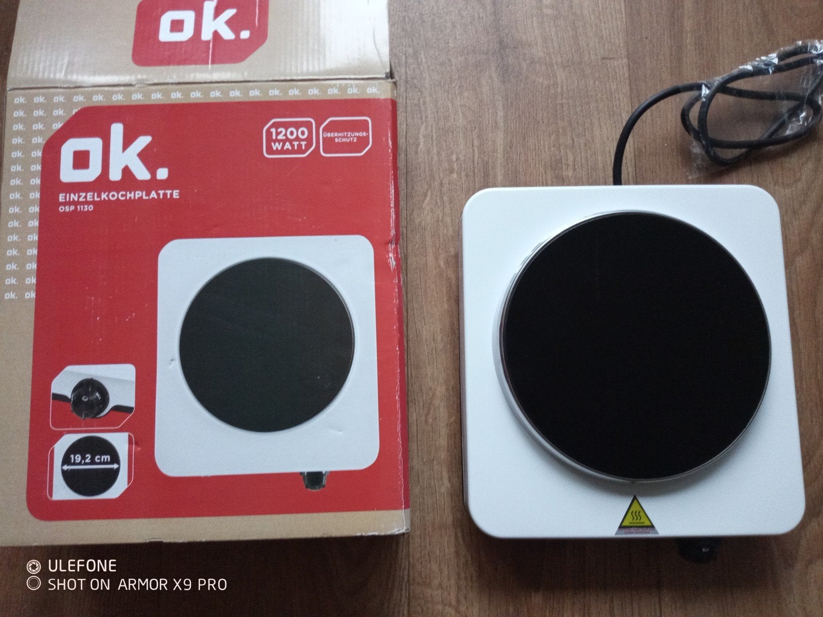 NIEUW electrich kOOKplaatje 1200 WATT  O-K, Witgoed en Apparatuur, Nieuw, 3 kookzones of minder, Ophalen of Verzenden, Vrijstaand