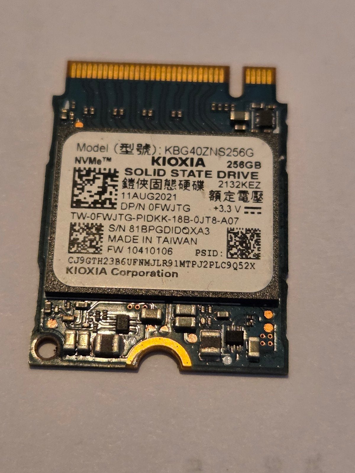 Nvme ssd 256GB, Computers en Software, Harde schijven, Verzenden, Zo goed als nieuw, Laptop, Overige aansluitingen