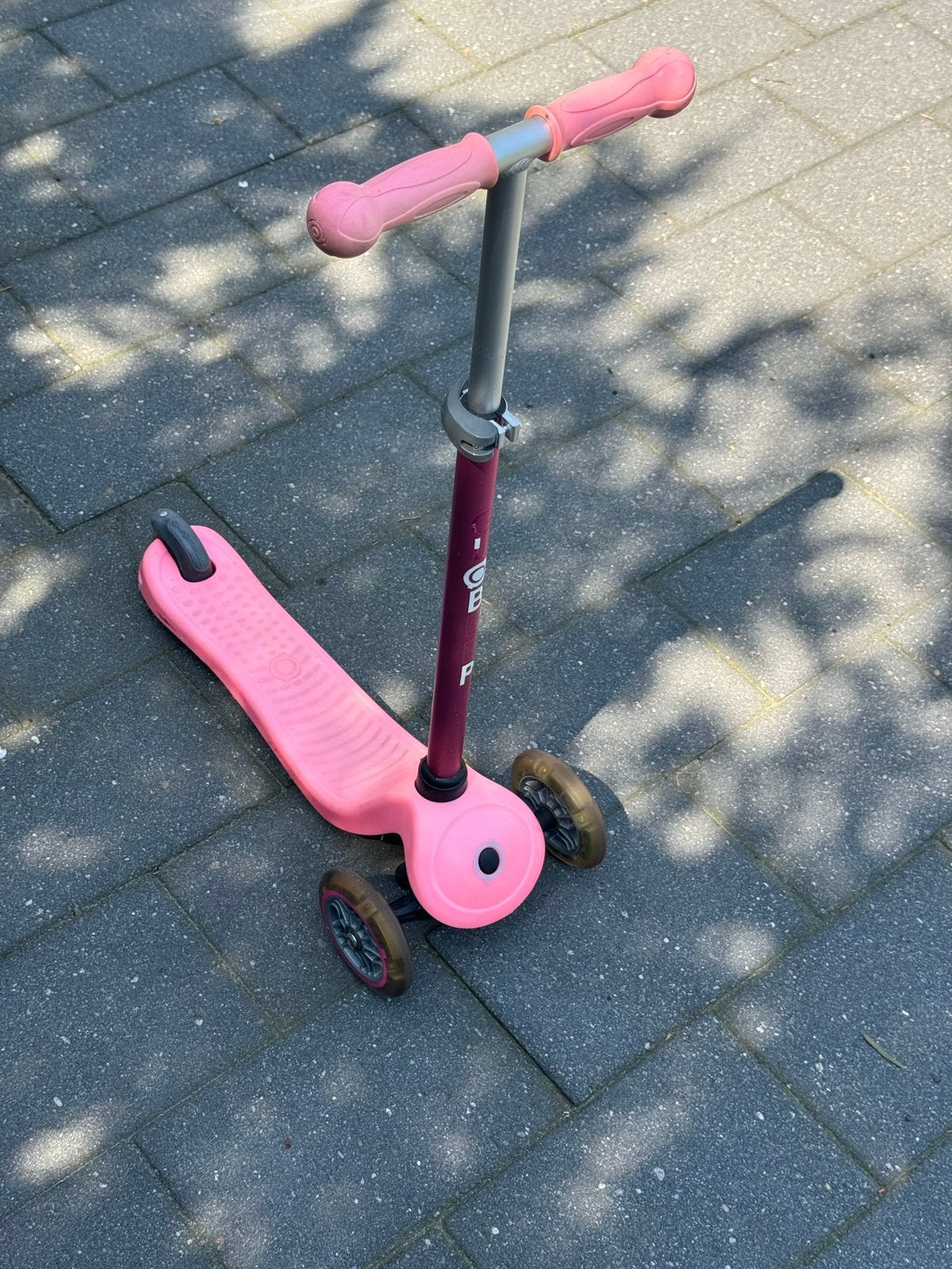 Roze kinderstep met 3 wielen, Ophalen, Gebruikt, Gewone step