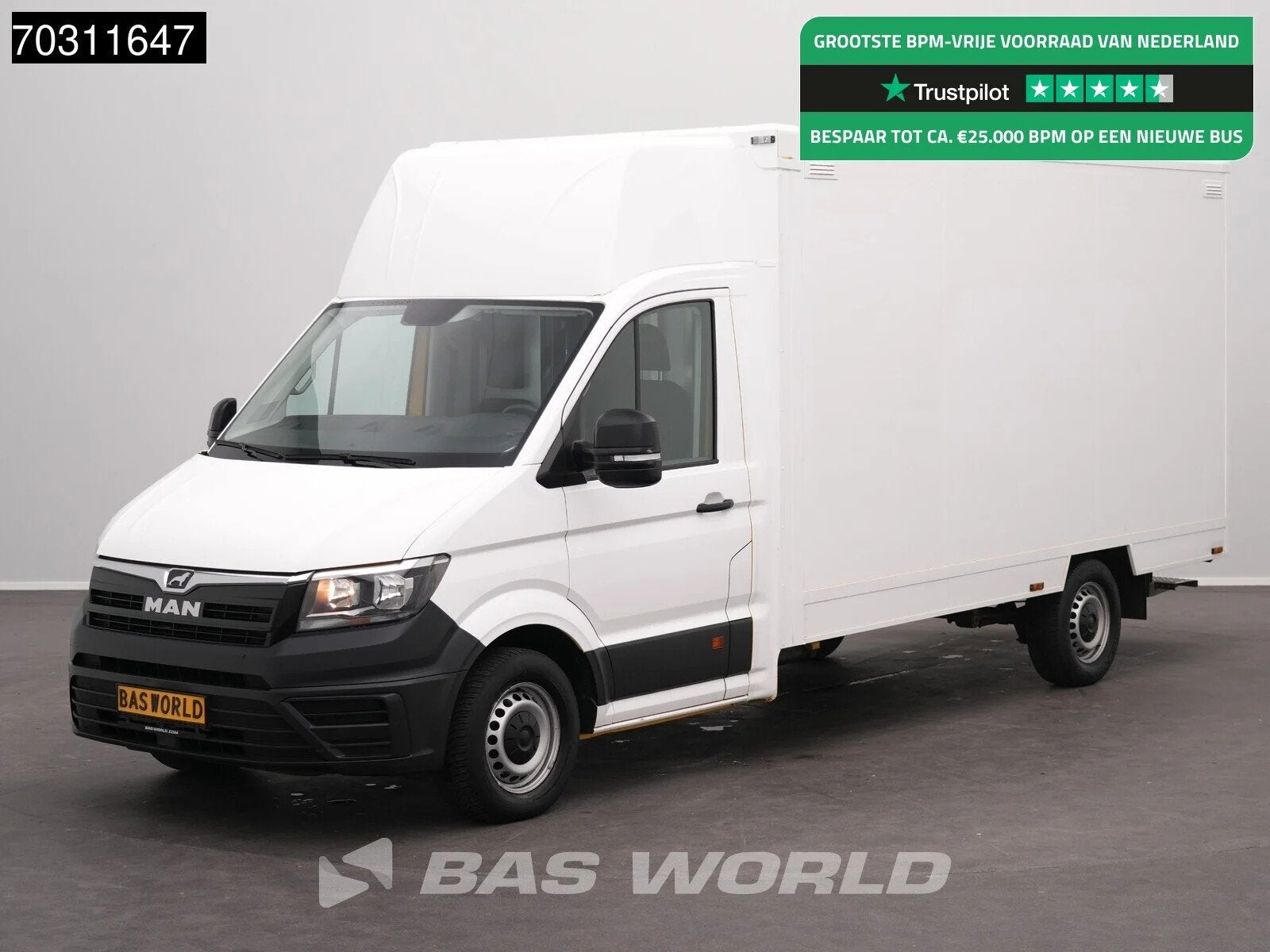 MAN TGE 3.100 433cm Bakwagen Achterdeuren Zijdeur Camera Eur, Auto's, Start-stop-systeem, Stof, Gebruikt, Euro 6