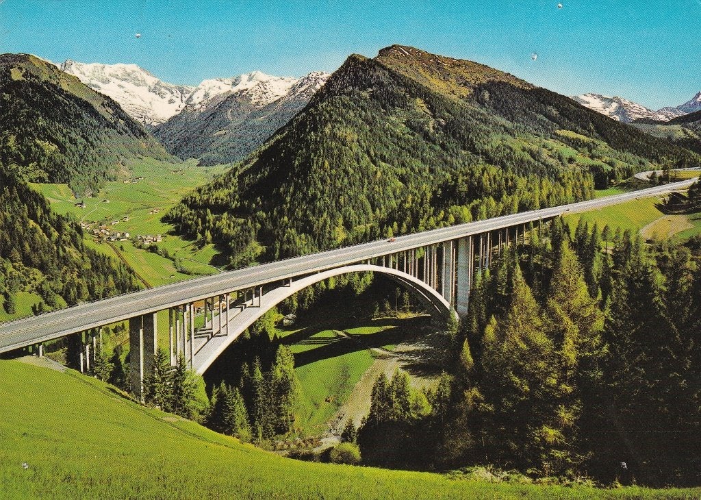 Oostenrijk brenner autobahn, nóBlachbrucke, Verzenden, 1960 tot 1980, Gelopen, Oostenrijk