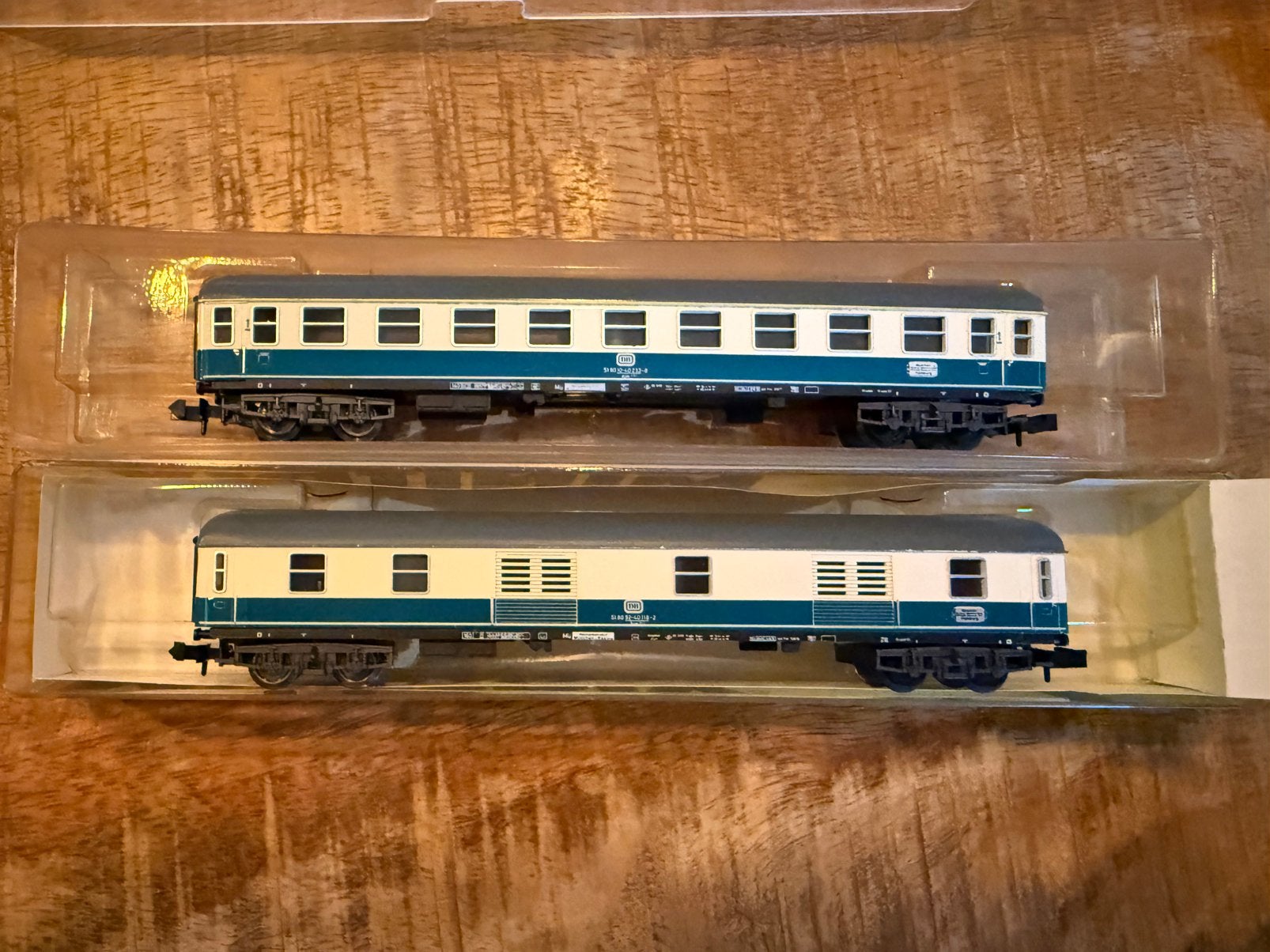 Minitrix 2x DB Rijtuig 3074 N spoor, Gelijkstroom, Trix, Wagon, Ophalen of Verzenden