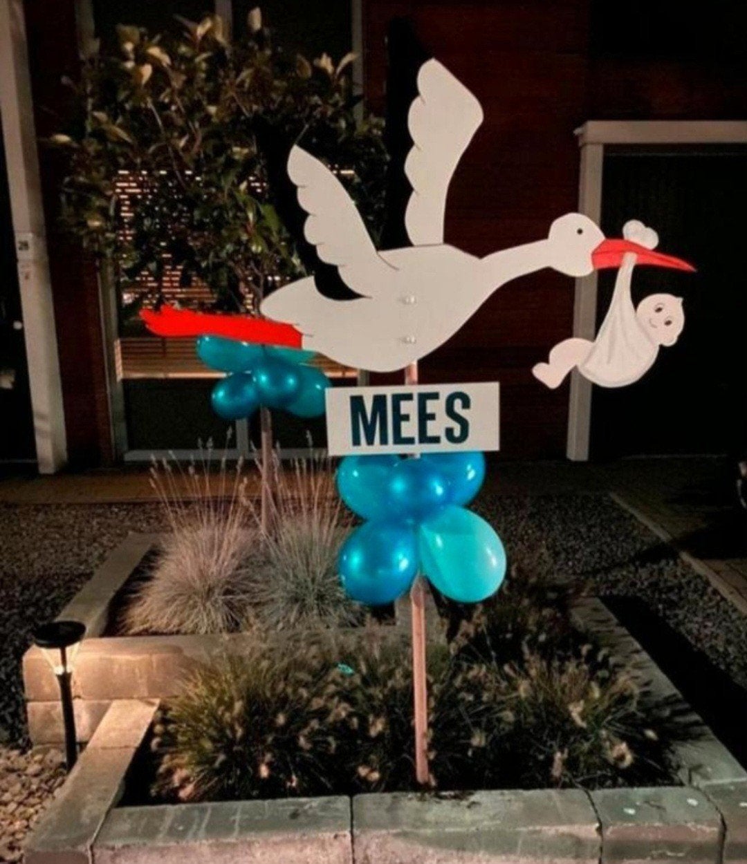 Houten geboorte ooievaar te huur (excl. naambord), Kinderen en Baby's, Kraamcadeaus en Geboorteborden, Ophalen