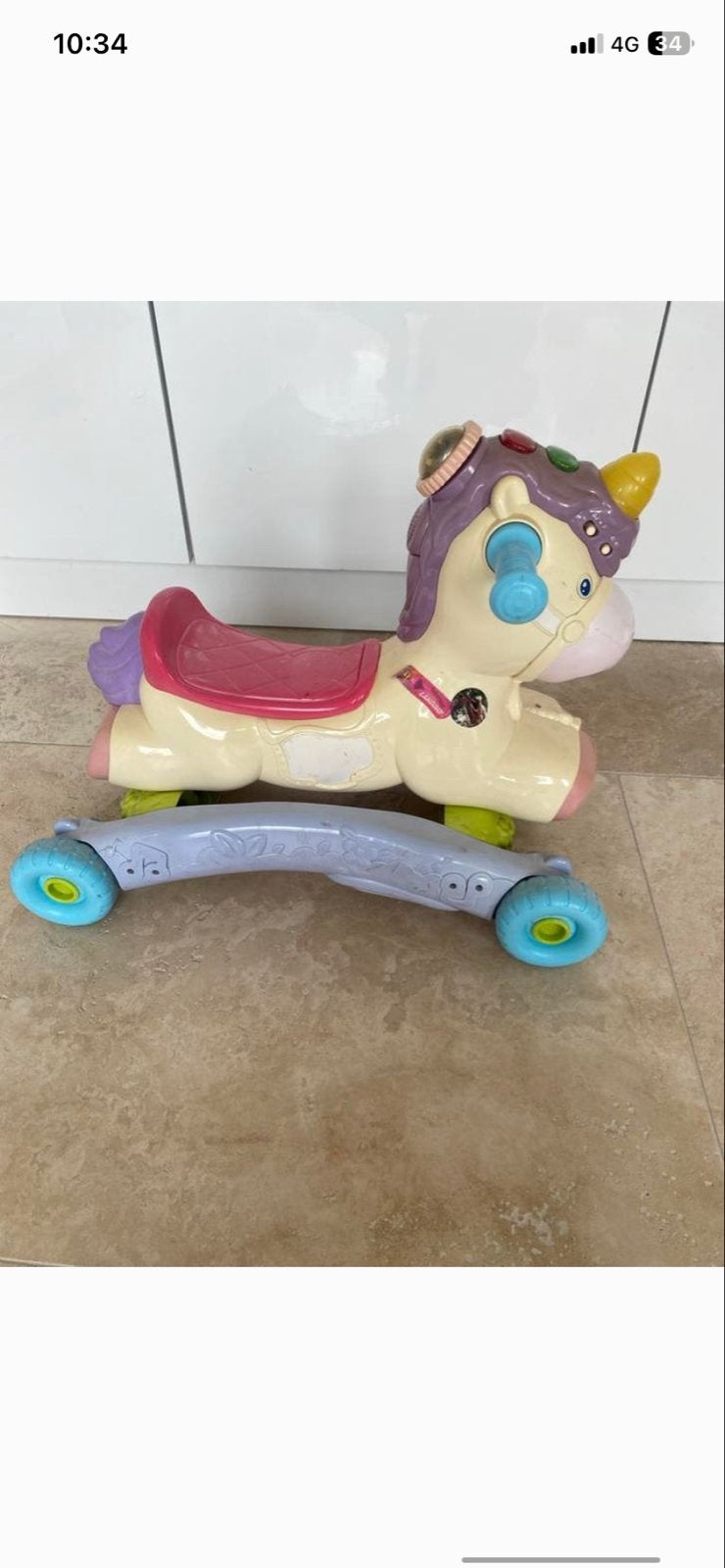 Eenhoorn loopfiets/schommelpaard Vtech Unicorn, Kinderen en Baby's, Speelgoed | Vtech, Ophalen, Gebruikt, 6 maanden tot 2 jaar