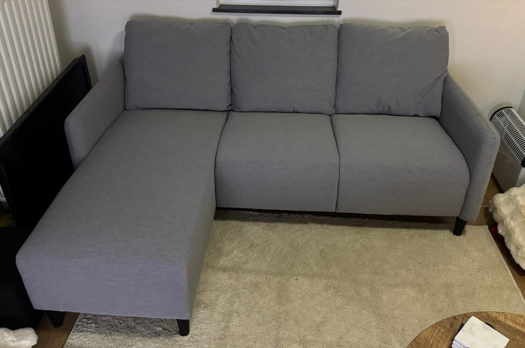 Grijze Hoekbank - Comfortabel en Modern Design, Ophalen, 250 tot 300 cm, 125 tot 150 cm, Hoekbank