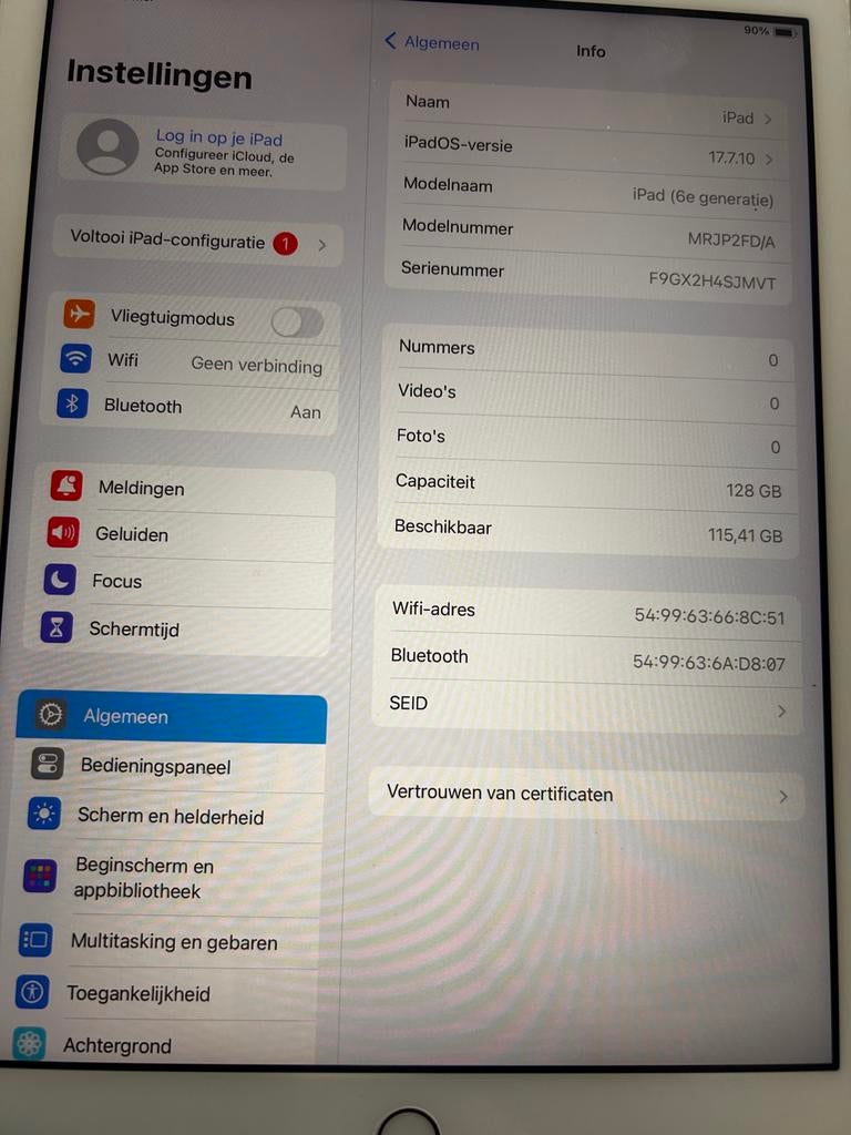 iPad 6e generatie 128GB roze (Wi-Fi), Computers en Software, Apple iPads, 10 inch, Gebruikt, Apple iPad, Ophalen of Verzenden