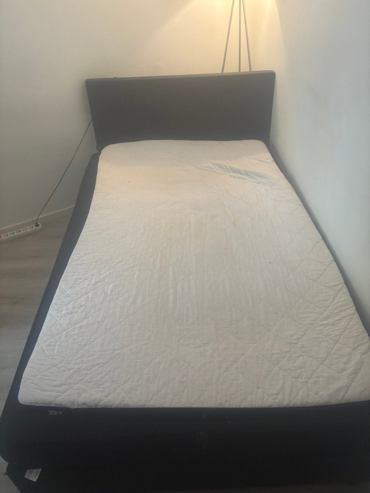 Boxspring 120x200, Ophalen, Gebruikt, Zwart, Twijfelaar