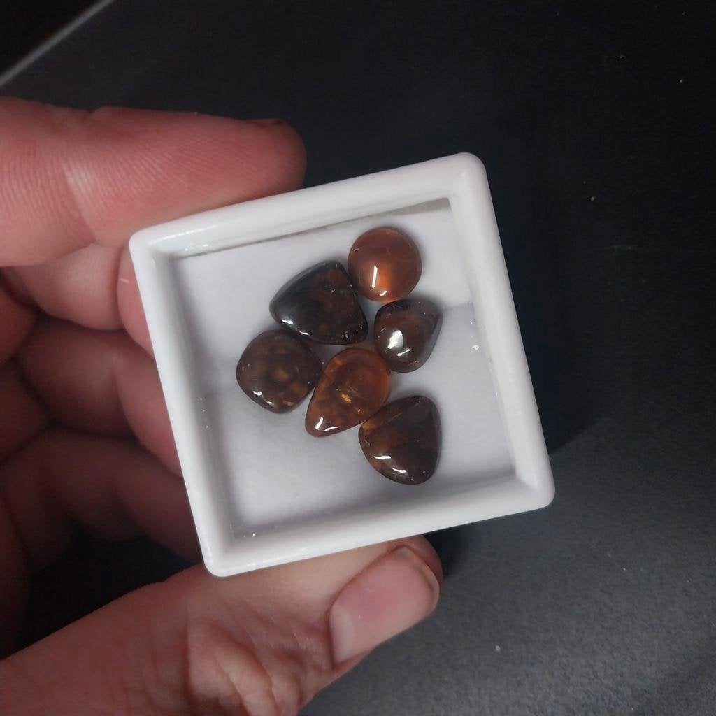 6 mooie hand geslepen vuur agaat cabochons, Ophalen of Verzenden