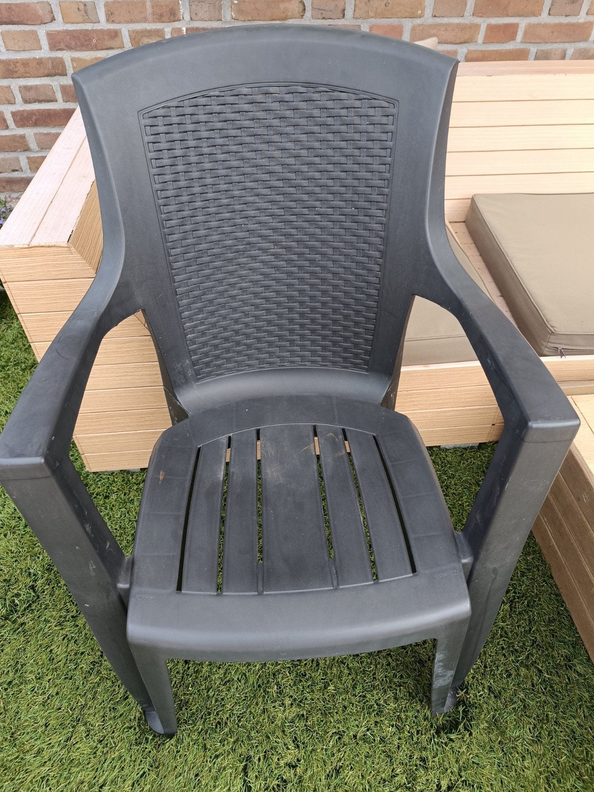 ProGarden Kunststof Tuinstoel Antraciet, Tuin en Terras, Ophalen, Kunststof