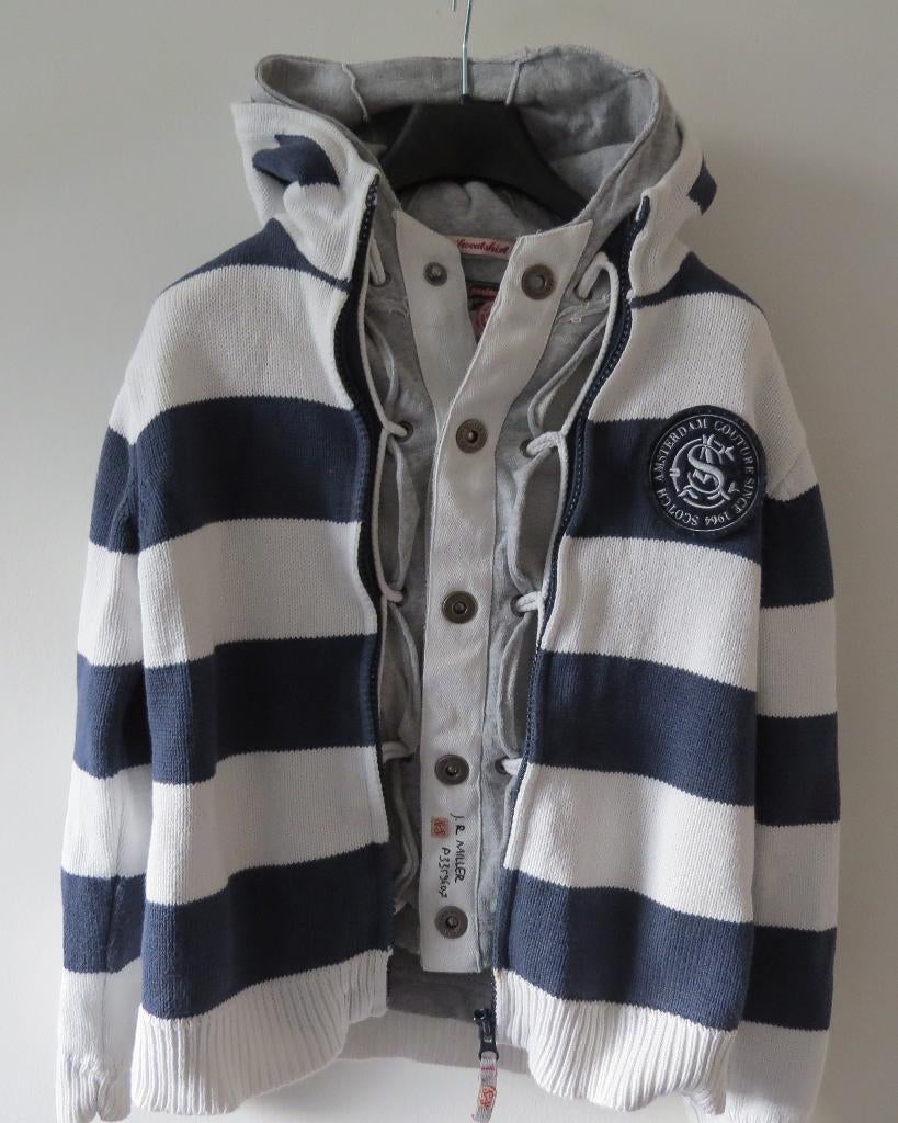 SCOTCH & SODA - gestreepte jas - 140, Verzenden, Zo goed als nieuw, Scotch & Soda, Jongen