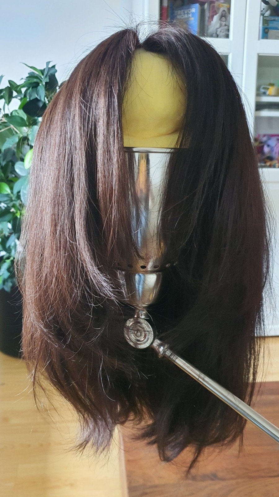 Braziliaans Echt Haar Pruik (47 cm) Professioneel Geknipt, Ophalen of Verzenden, Gebruikt, Pruik of Haarverlenging