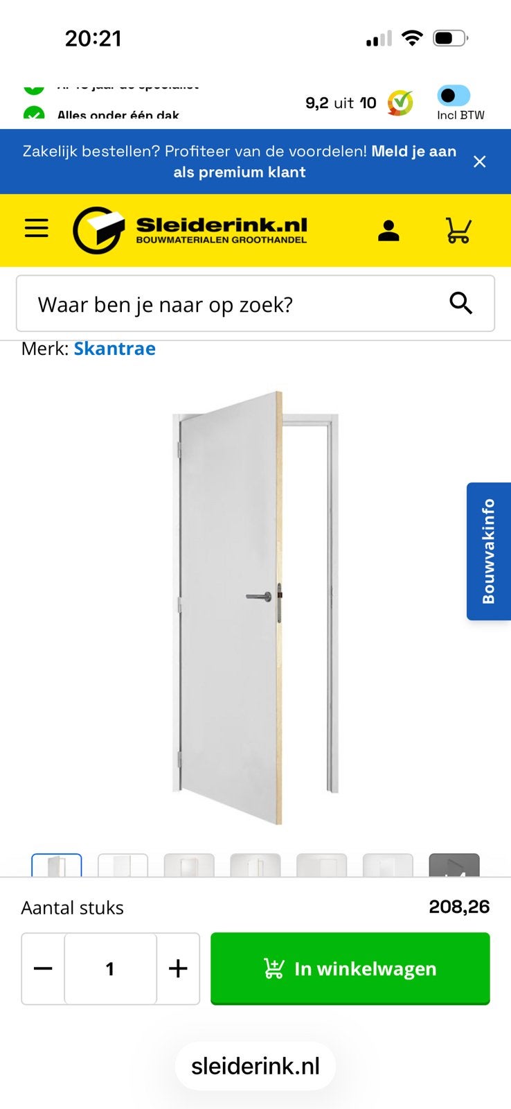 Deur kozijn combinatie, Ophalen, Nieuw, Binnendeur, 215 cm of meer