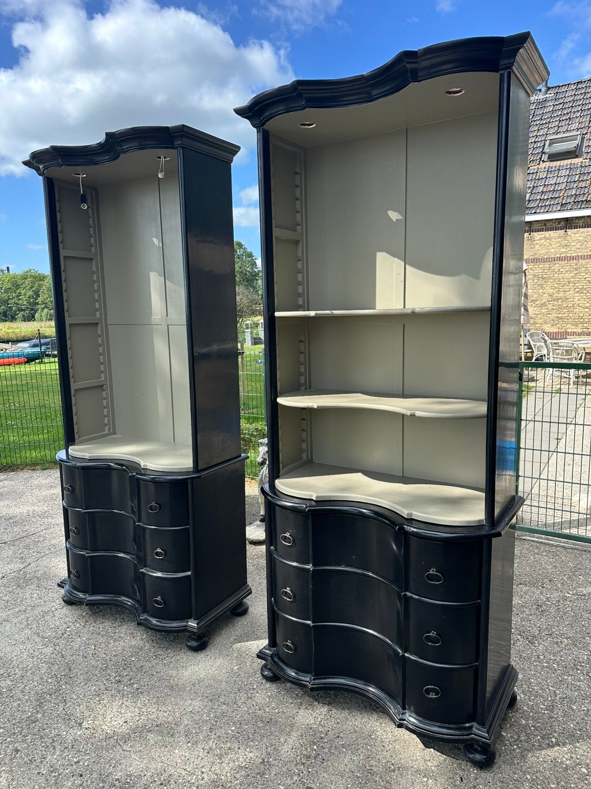 Eichholtz vitrinekasten / boekenkasten – Set van 2, Huis en Inrichting, Ophalen, 100 tot 150 cm, 200 cm of meer, Zo goed als nieuw