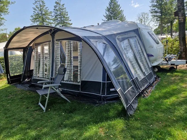 UNICA 280 MILAAN VOORTENT MET PETLIUFEL,UNICO KUIPGRONDZEIL, Caravans en Kamperen, Ophalen, Zo goed als nieuw, Unico Ventura