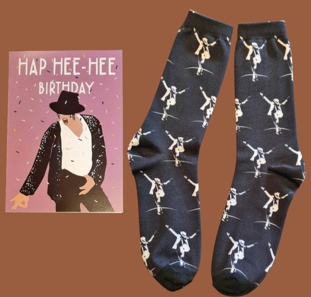 MICHAEL JACKSON SOKKEN + VERJAARDAGS KAART MICHAEL JACKSON, Ophalen of Verzenden, Nieuw
