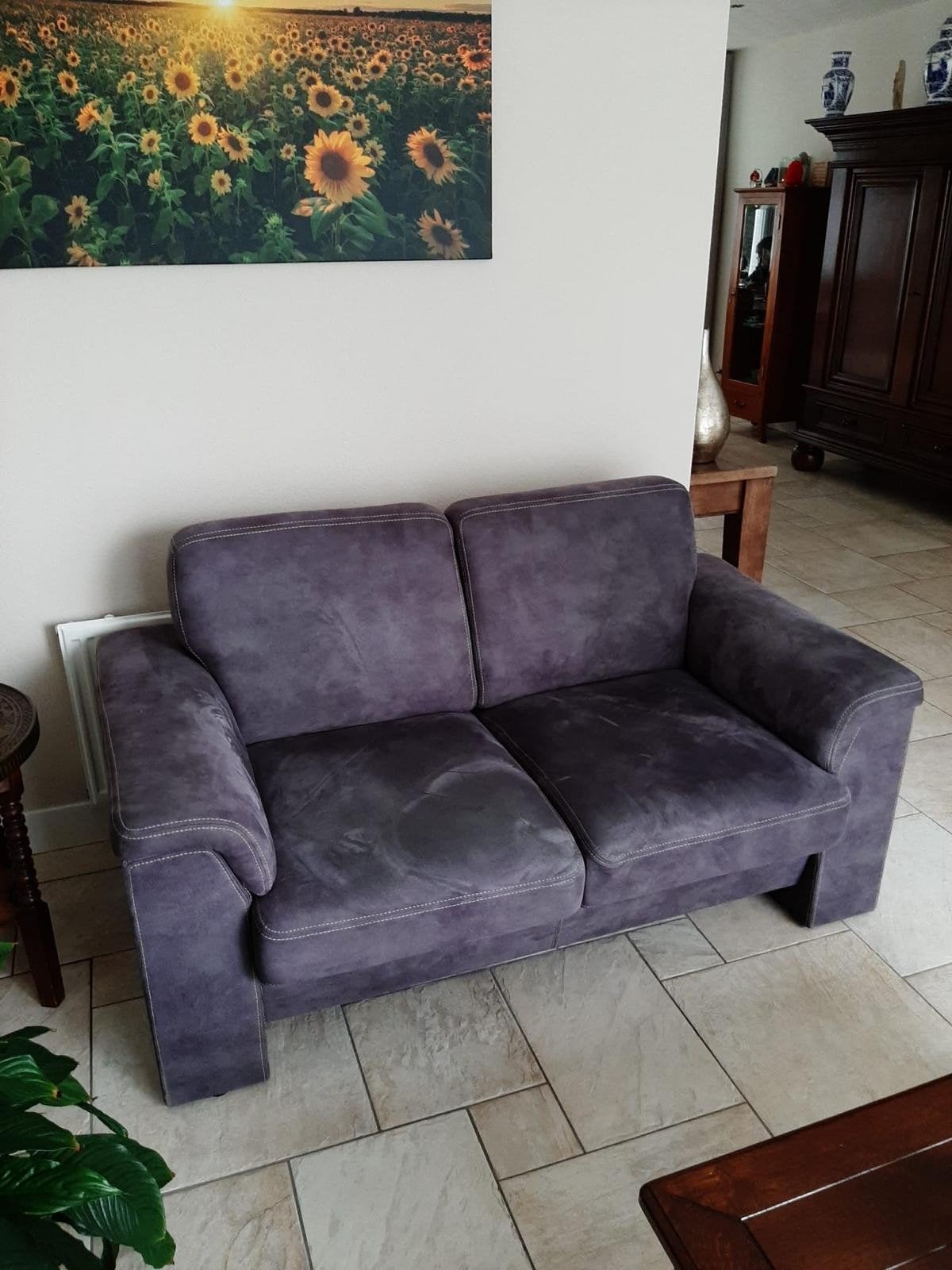 Grijs bankstel - Comfortabele 2-zitsbank, Huis en Inrichting, Ophalen, Gebruikt, 150 tot 200 cm, Tweepersoons