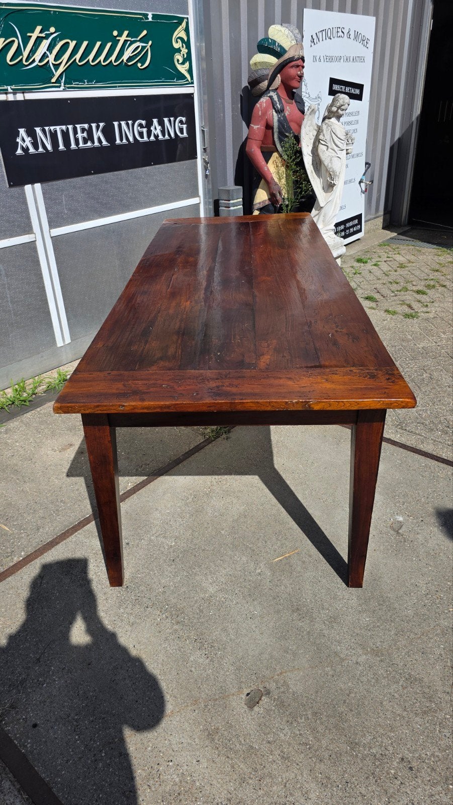zeer mooie grote Franse boeren eettafel 250 x 95 cm, Ophalen