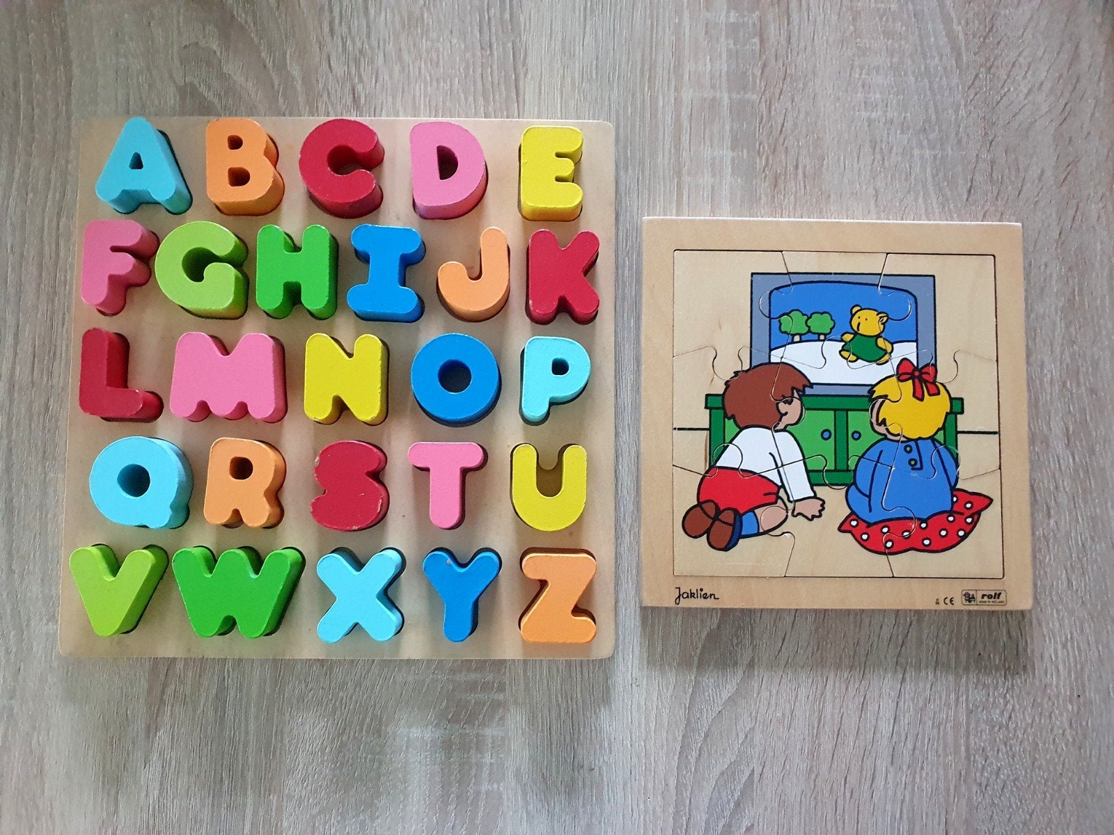 Rolf puzzel + alfabet puzzel samen, Kinderen en Baby's, Speelgoed | Kinderpuzzels, 2 tot 4 jaar, Gebruikt, 10 tot 50 stukjes, Ophalen of Verzenden