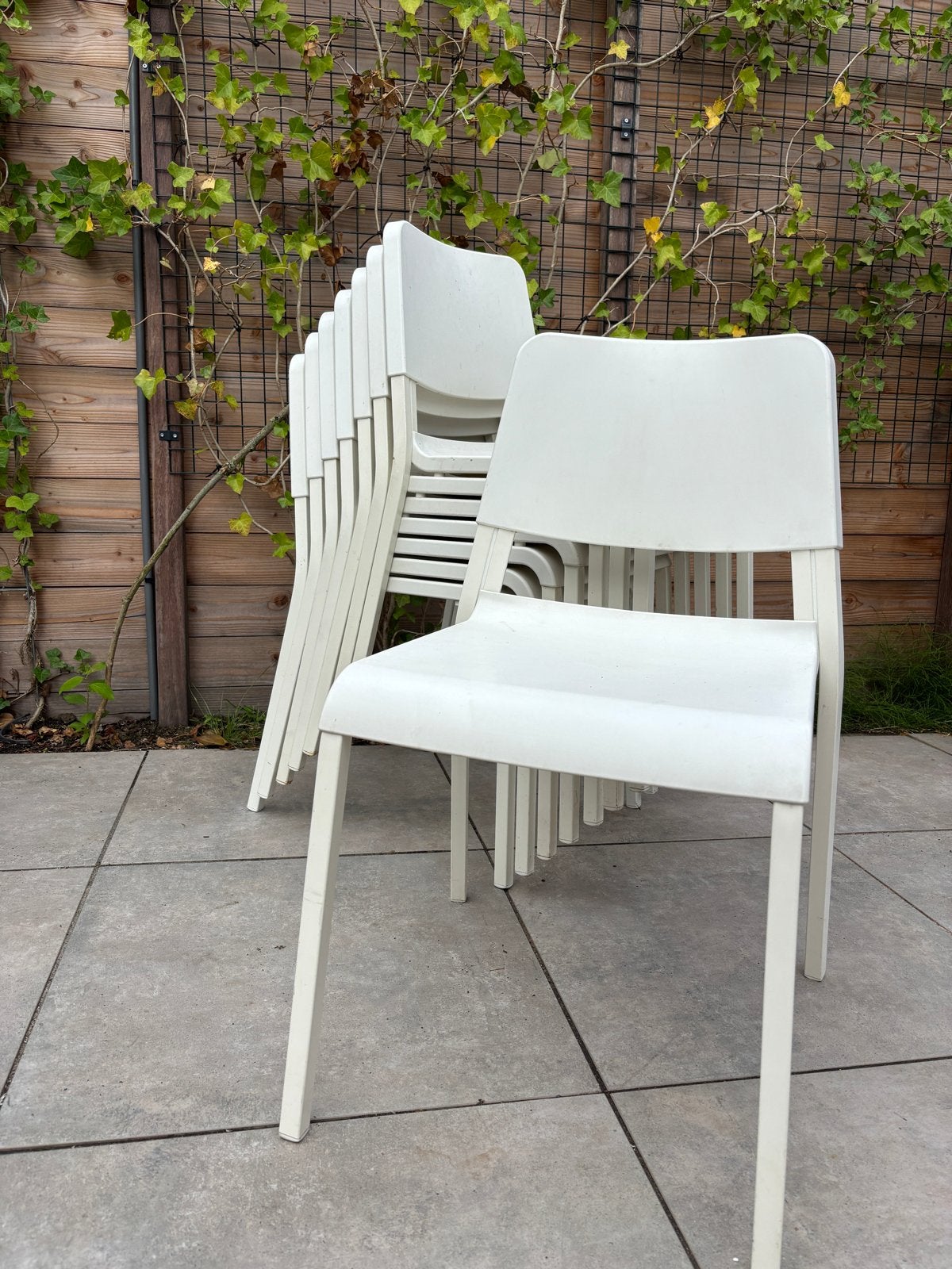 TEODORES Eetkamerstoel, WIT (8x), Ophalen, Zo goed als nieuw, Wit, Vijf, Zes of meer stoelen