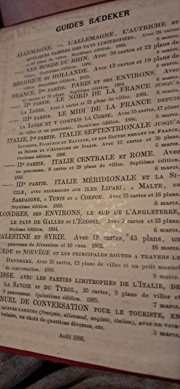 Baedeker Antieke Landenboekjes: (1886/1887), Boeken, Europa, Ophalen of Verzenden, Reisgids of -boek, Gelezen