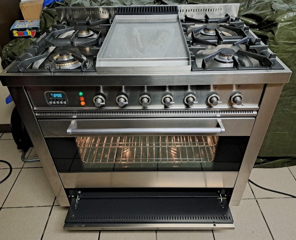 Boretti gasfornuis, Ophalen, 60 cm of meer, Zo goed als nieuw, Gas
