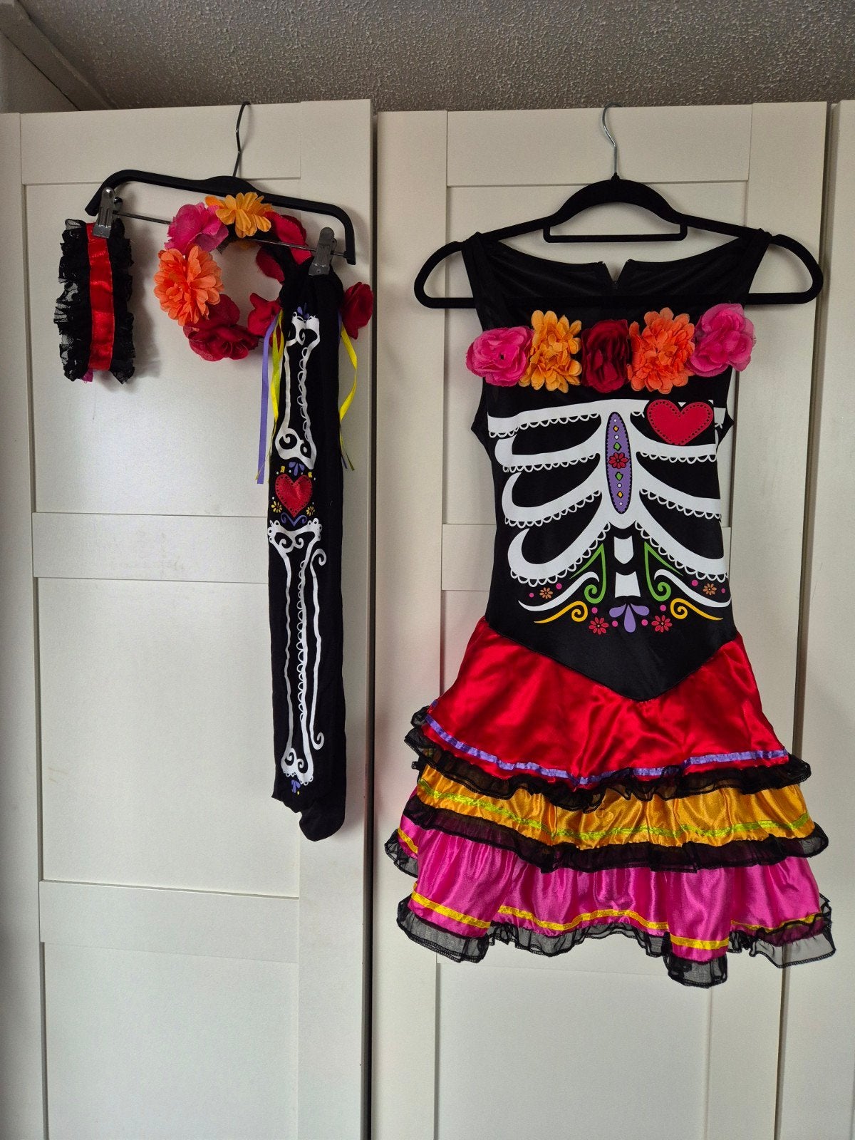 Halloween carnaval set diaz de los muertos s, Ophalen of Verzenden, Zo goed als nieuw, Halloween, Kleding