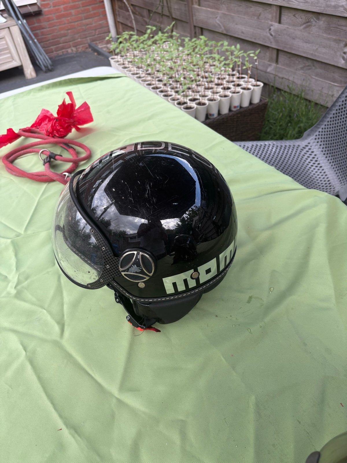 Momo Design Jethelm Zwart - Maat M, Ophalen of Verzenden, Gebruikt, Medium