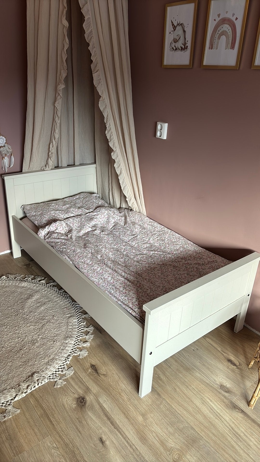 Peuterbed Europe Baby Job Oatmeal, inclusief toebehoren., Ophalen, 70 tot 85 cm, 140 tot 160 cm, Zo goed als nieuw