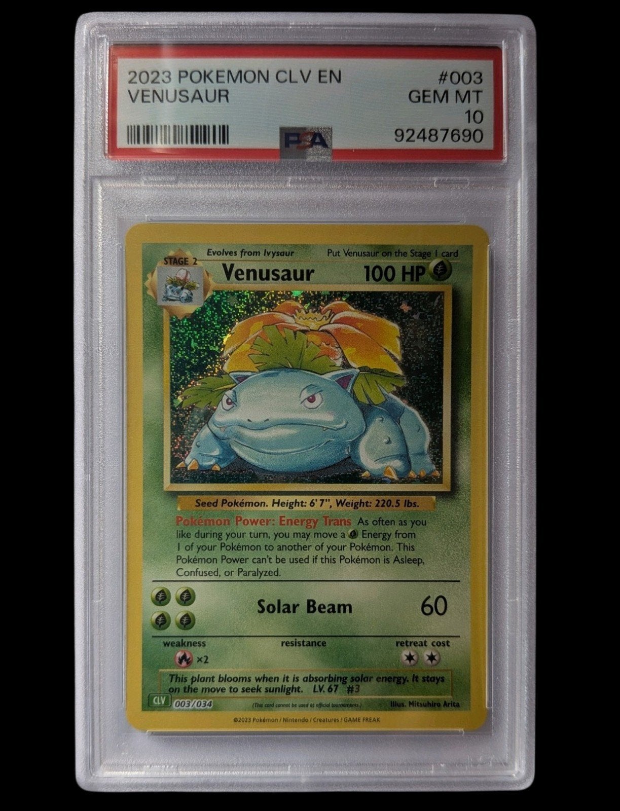 2023 Pokémon Venusaur CLV EN #003 PSA 10 Gem Mint, Ophalen of Verzenden, Nieuw, Losse kaart