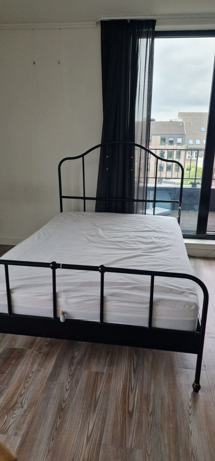 IKEA STJÄRNÖ bed 140x200 met pocketveringmatras, Ophalen, Zwart, Tweepersoons, 140 cm
