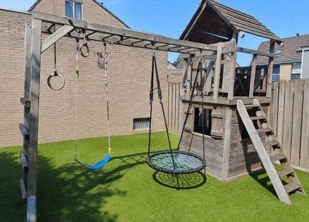 Houten speeltoestel, glijbaan, klimrek / monkey bars, ringen, Kinderen en Baby's, Speelgoed | Buiten | Speeltoestellen, Ophalen