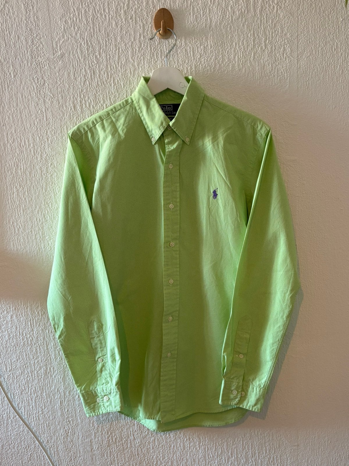 Ralph Lauren ruitjesblouse groen - maat S, Verzenden, Zo goed als nieuw, Meerkleurig, Halswijdte 38 (S) of kleiner