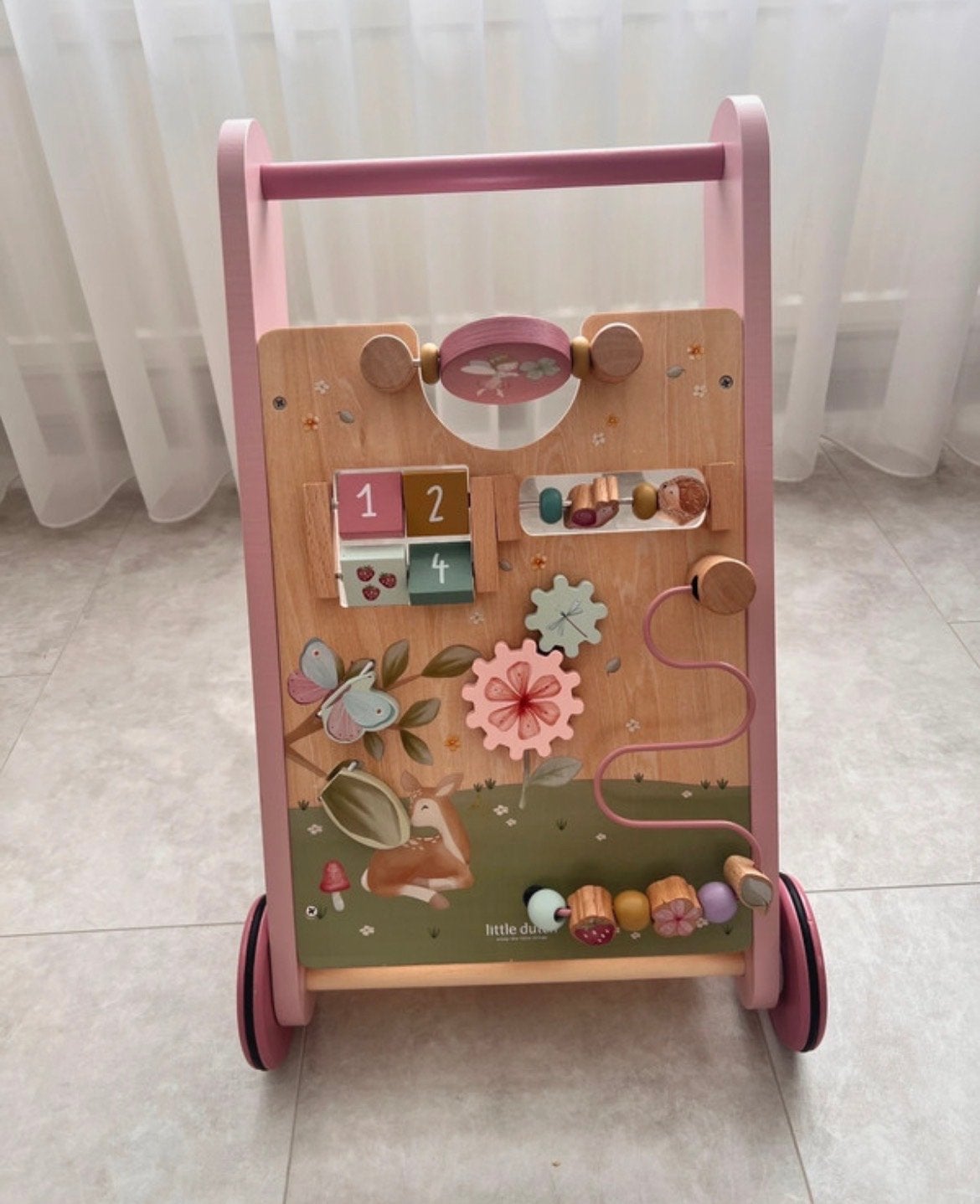 Little Dutch Houten Loopwagen, Kinderen en Baby's, Ophalen, Zo goed als nieuw, Duw- of Trekspeelgoed