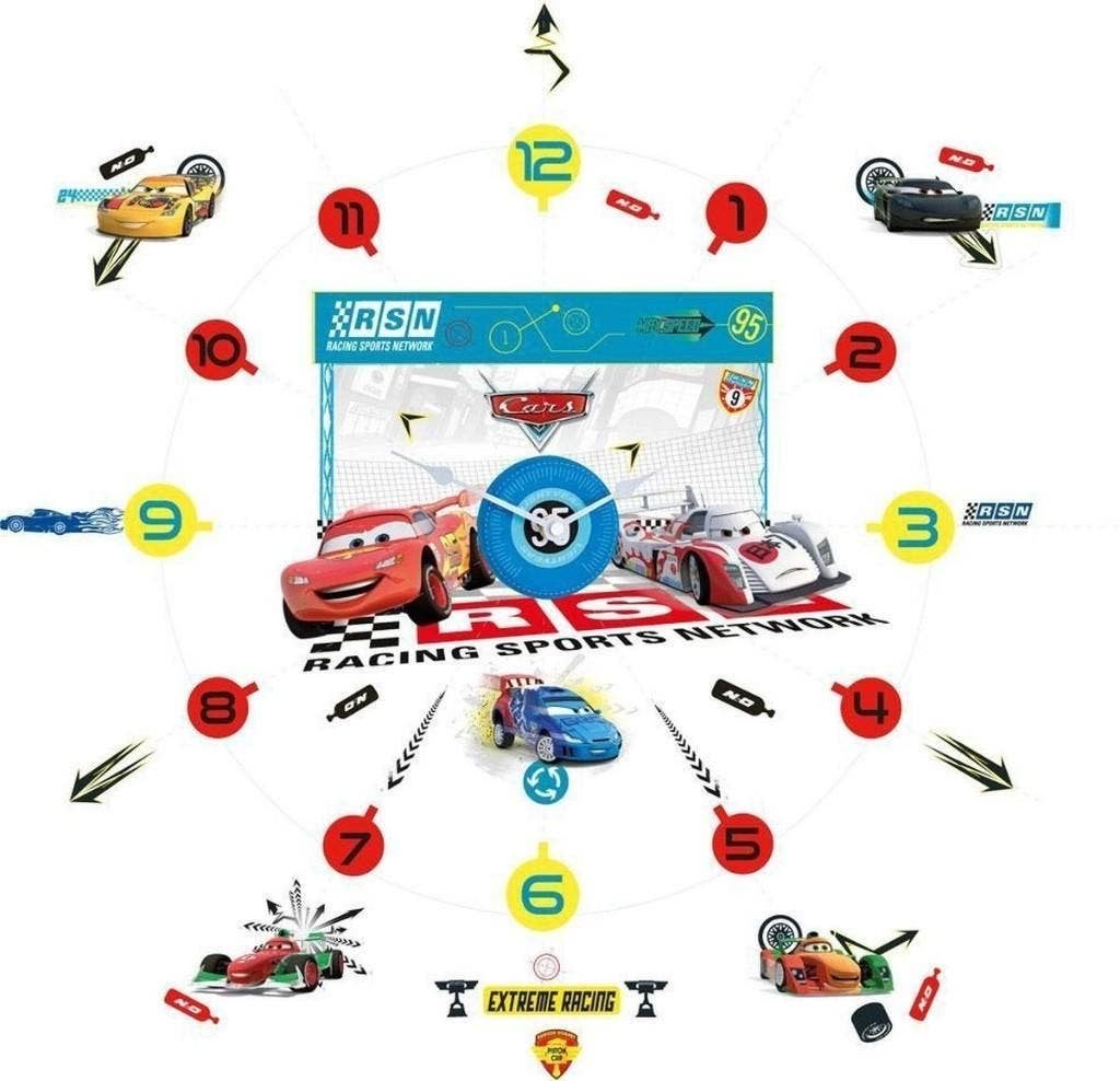 Disney Cars Klok / Wandklok met Muurstickers - AANBIEDING, Nieuw, Ophalen of Verzenden, Nvt, Nvt