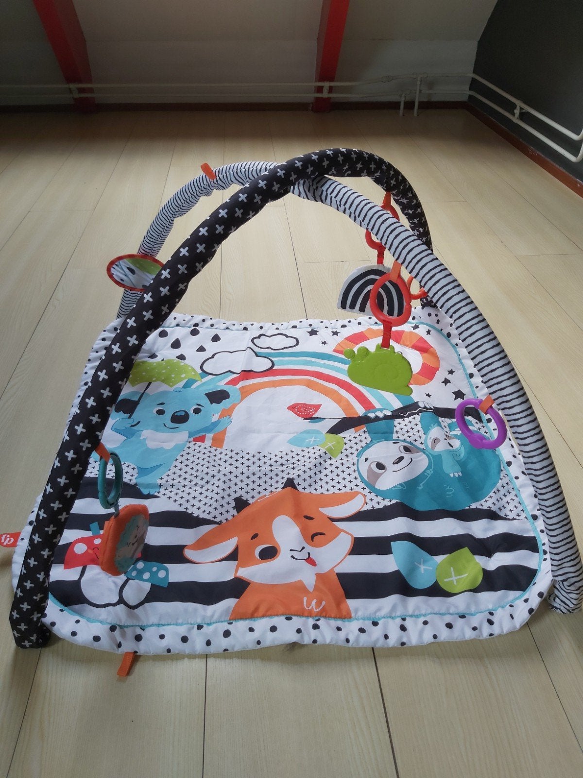Fisher-Price Speelkleed met Babygym - Zwart/Wit/Kleurrijk, Ophalen of Verzenden, Zo goed als nieuw, Speelkleed