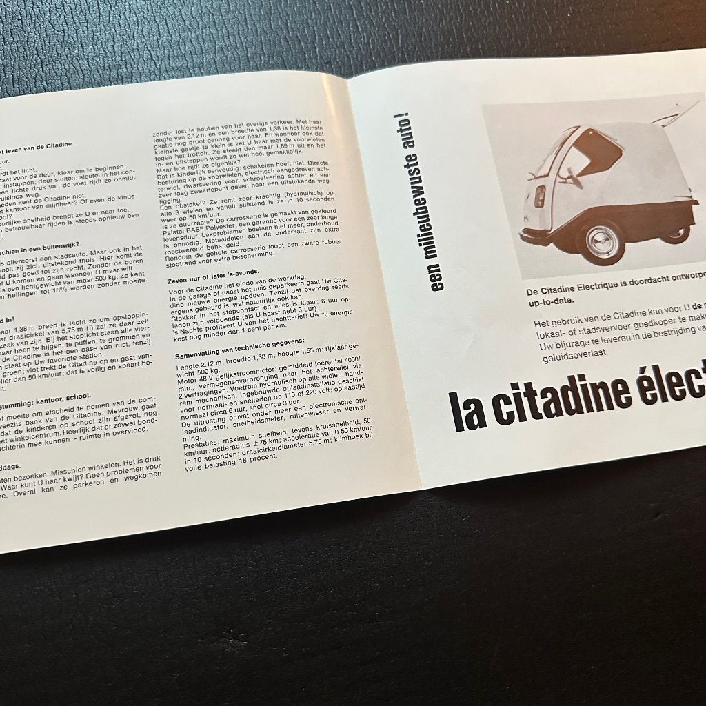 #3) CITADINE Électrique 1972 Elektrische Auto, Verzenden, Gelezen, Folder