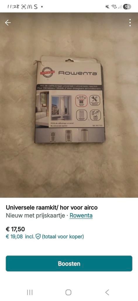Rowenta Universele Raamkit voor Mobiele Airco, Ophalen of Verzenden, Nieuw, Mobiele airco