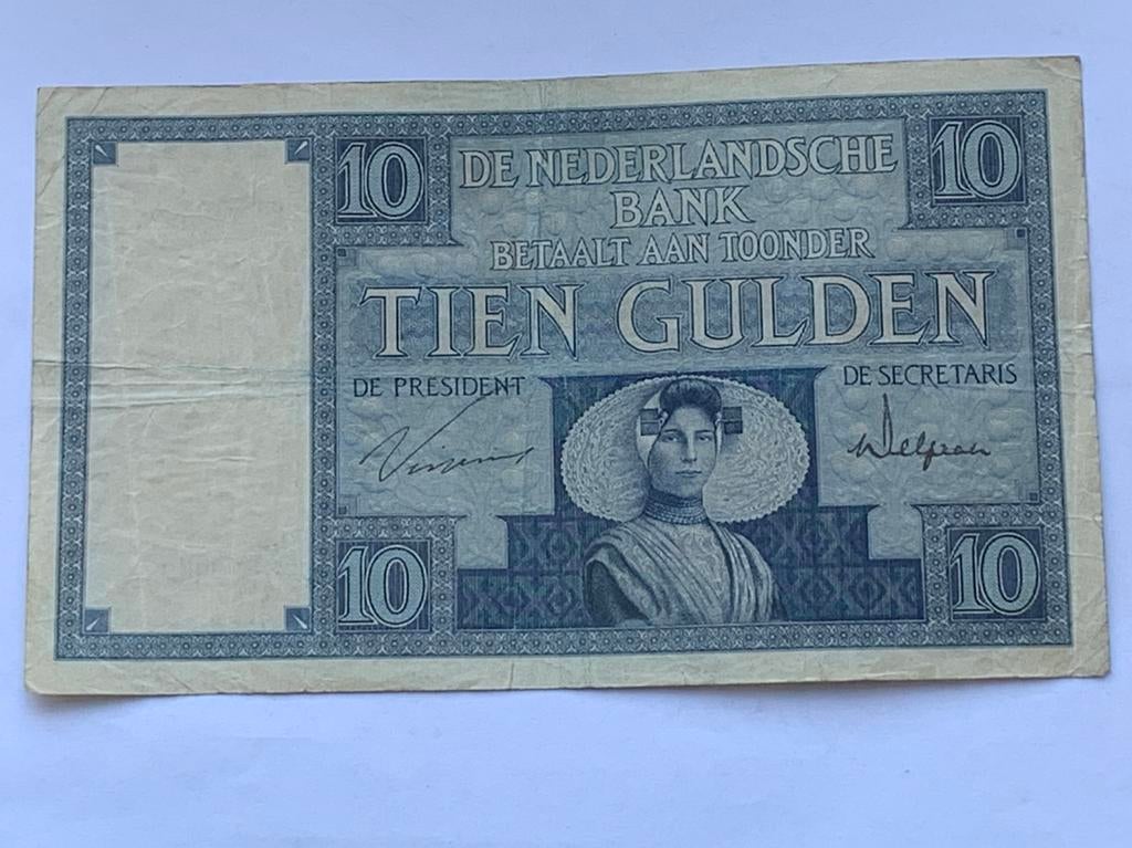 Tien gulden biljet zeeuws meisje, Ophalen of Verzenden, 10 gulden