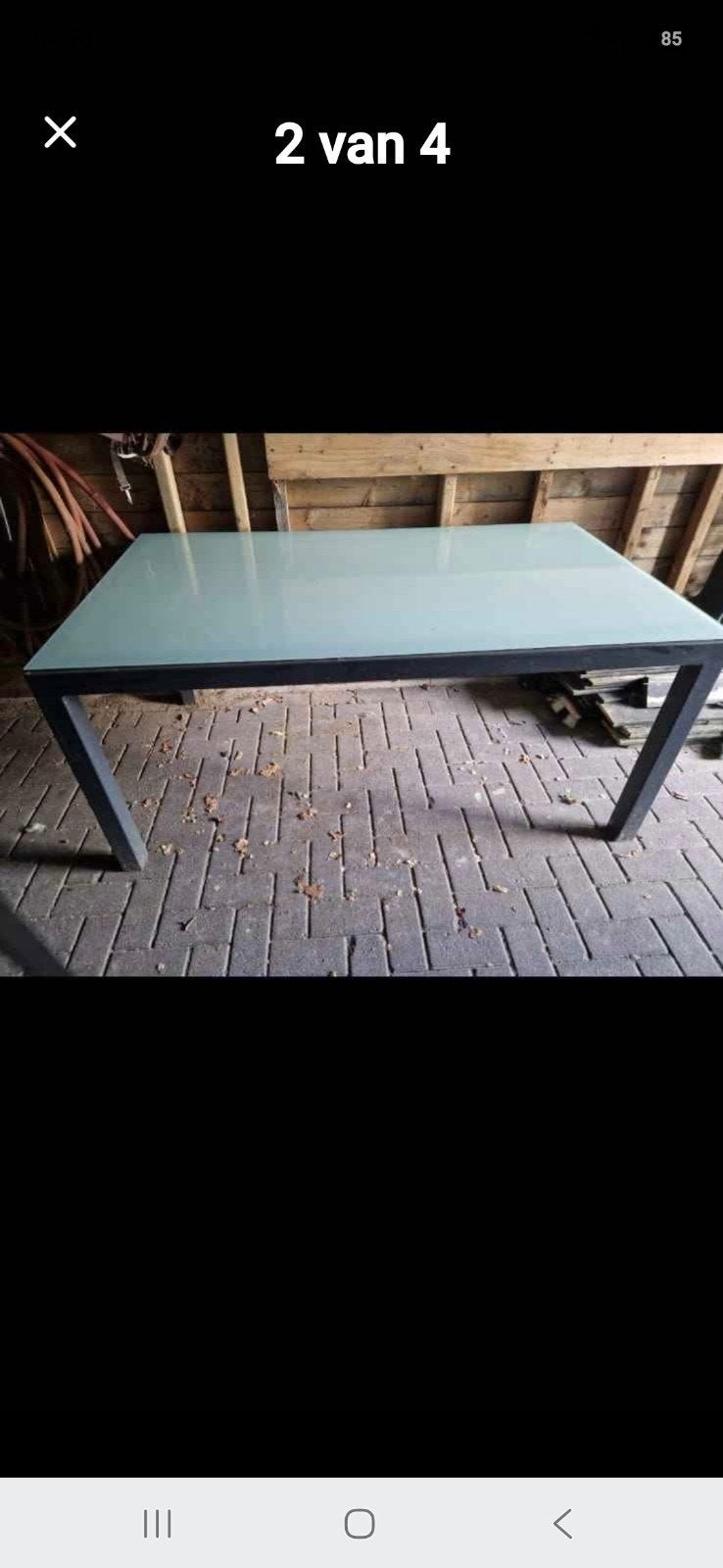 tuintafel, Tuin en Terras, Tuintafels, Ophalen, Gebruikt, Rechthoekig, Aluminium