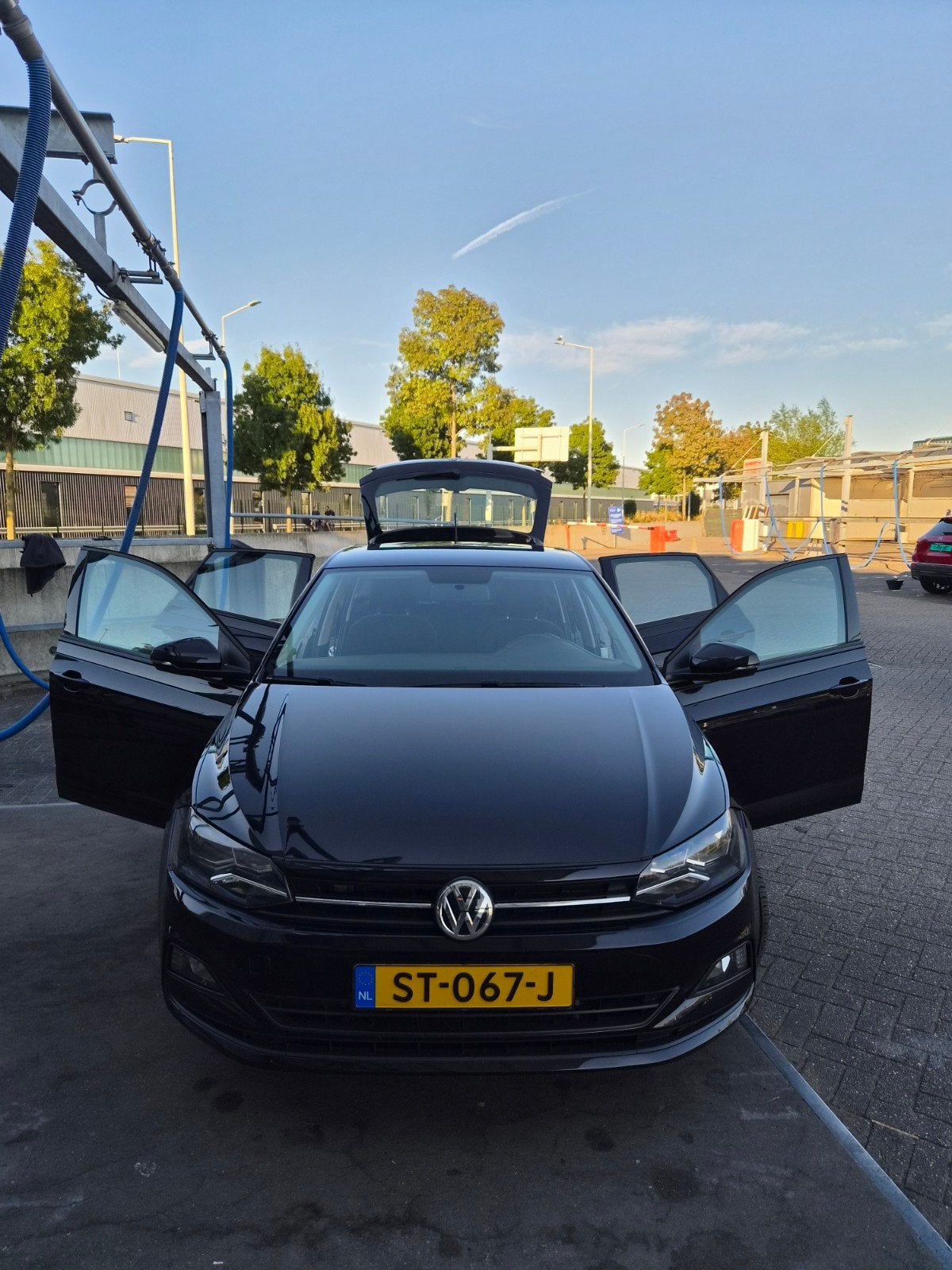 Volkswagen Polo 1.6 TDI 95pk 2018 Zwart, Auto's, Voorwielaandrijving, Stof, Zwart, Grijs