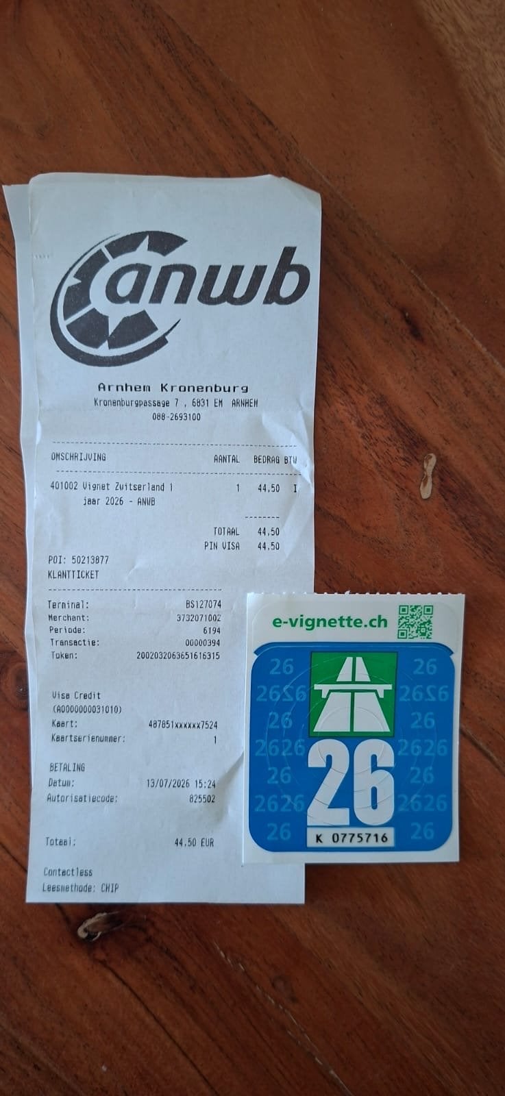 Vignet Zwitserland met bon, Tickets en Kaartjes, Autovignetten, Drie personen of meer