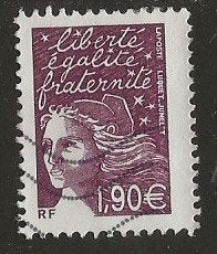 Frankrijk 27, vrouw, Verzenden, Gestempeld