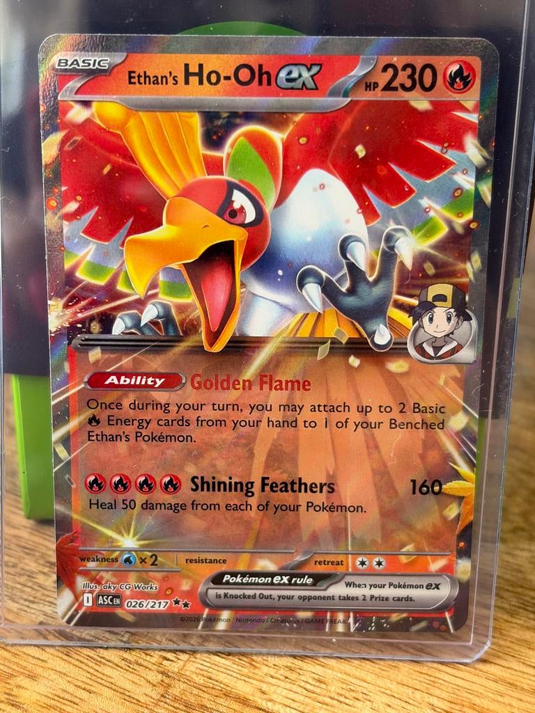 Ho-Oh ex 026/217 Ascended Heroes Pokémon Kaart, Hobby en Vrije tijd, Verzamelkaartspellen | Pokémon, Zo goed als nieuw, Losse kaart