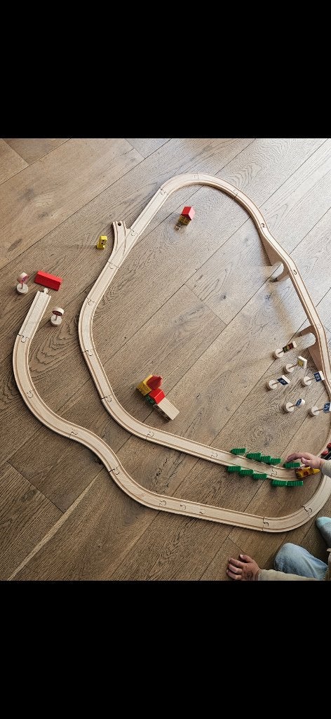 Houten treinban speelgoed, Kinderen en Baby's, Speelgoed | Houten speelgoed, Ophalen, Gebruikt, Duw- of Trekspeelgoed
