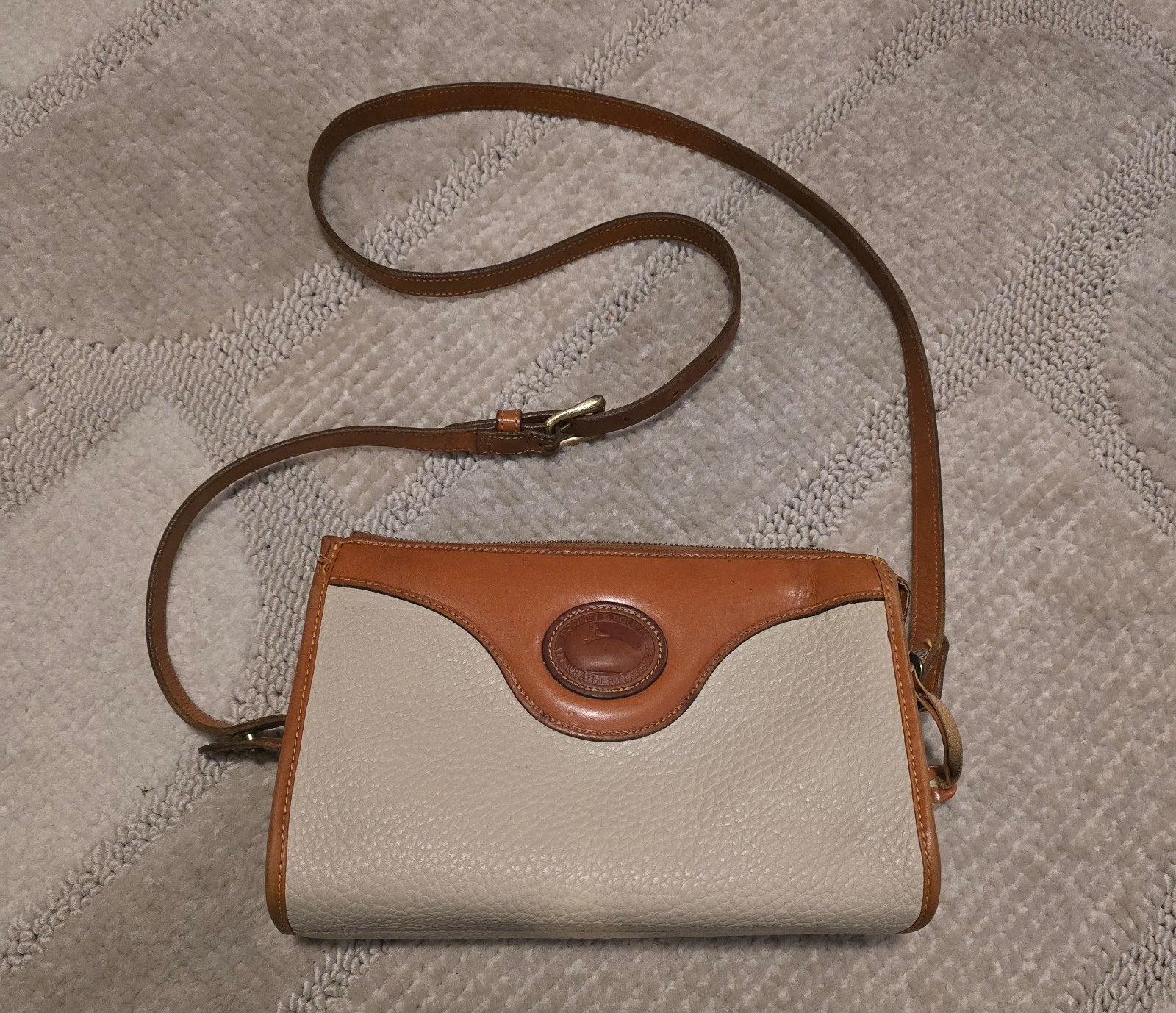dooney & bourke original vintage leer, Ophalen, Bruin, Handtas