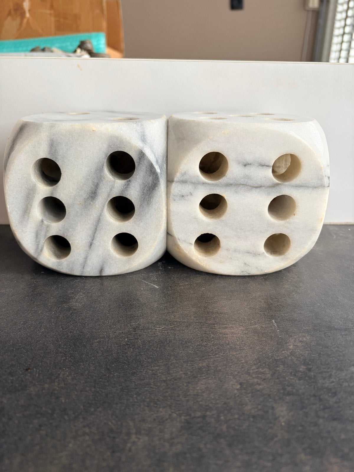 Decoratieve dobbelstenen van massief marmer/onyx, Ophalen, Nieuw, Modern, Wit