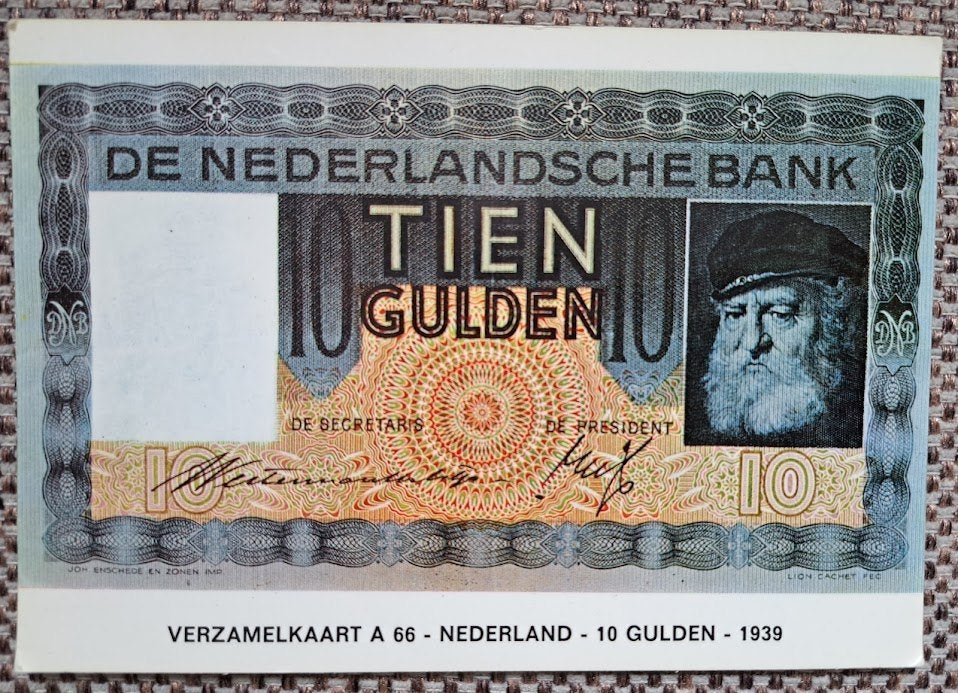 Verzamelkaart A66 - Nederland - 10 gulden - 1939, Ophalen of Verzenden, 10 gulden