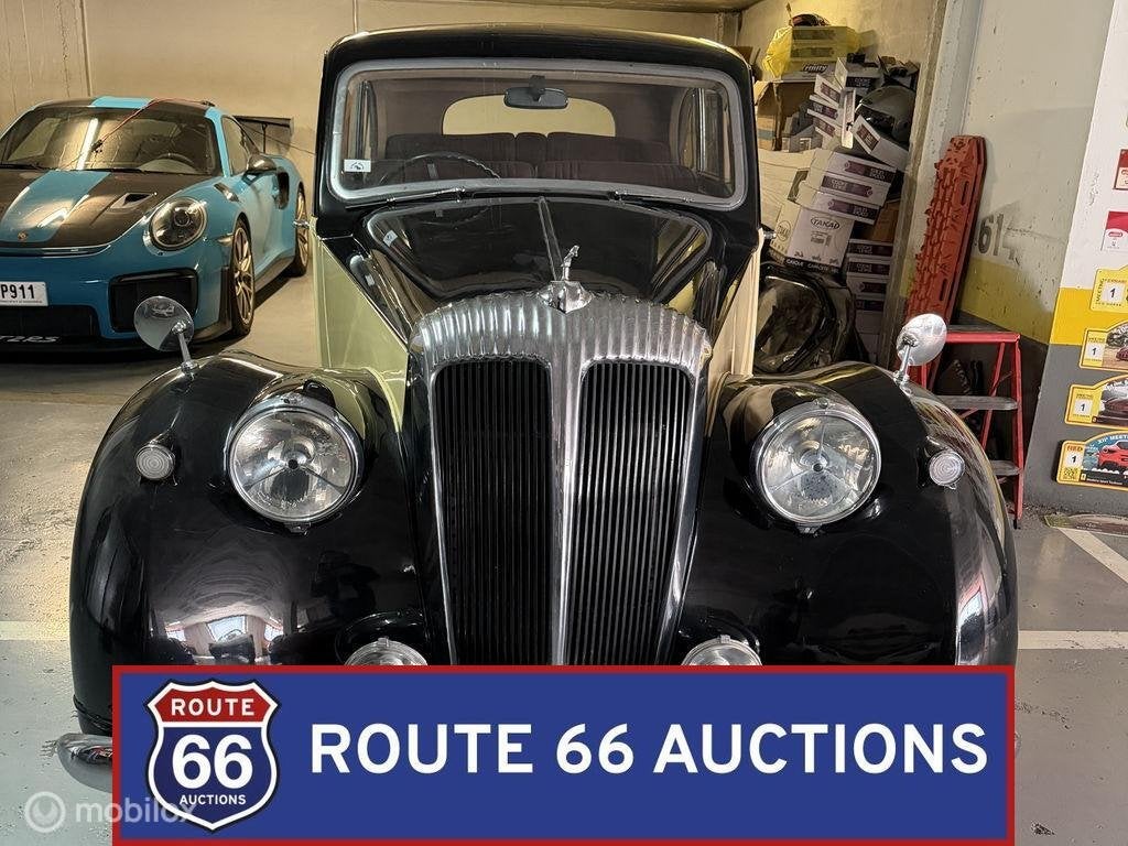 Daimler DB18 Consort Saloon | 1953 | Route 66 Auctions, Auto's, Oldtimers, Overige merken, Overige carrosserieën, Zwart, Bedrijf