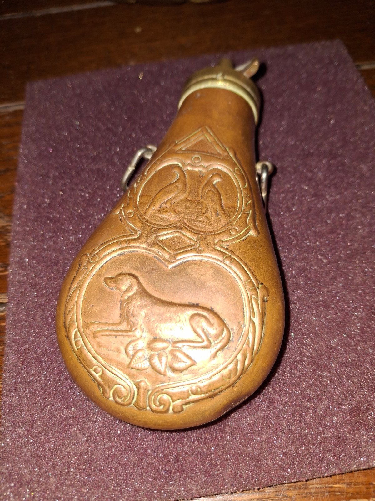 koperen  kruithoorn, Ophalen of Verzenden